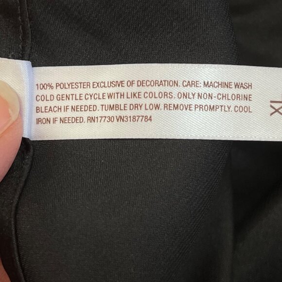 Gilligan & OMalley‎ Black Satin Lace Trim Chemise Babydoll Nightgown XL - Picture 8 of 9